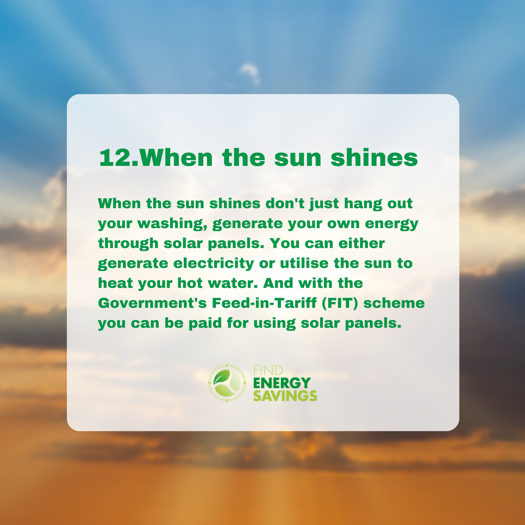 National cut your energy costs day tip 12: