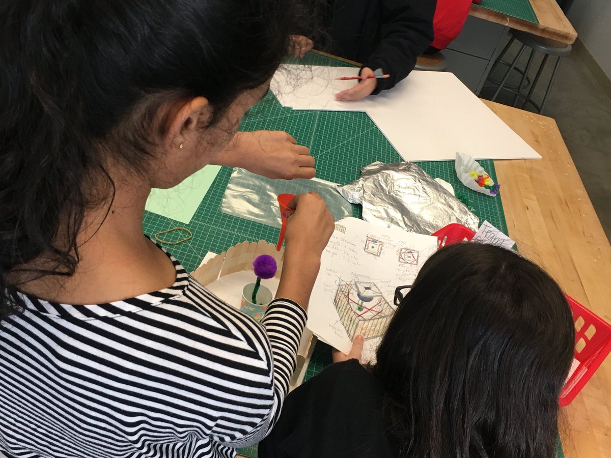 kfrazer721's tweet photo. #ddmsTED6 hard at work building their Lorax Structures to protect their Truffula Trees according to their blueprints! #drivefwd https://t.co/N5OD1Ik03k