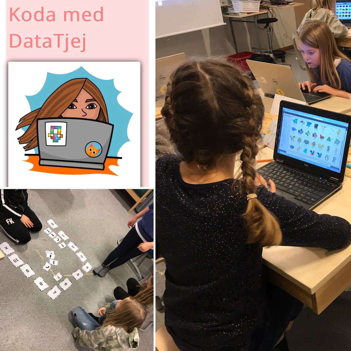 Då var vi igång. Så kul! 👌 #datatjej #programmering #kod #kodameddatatjej #skellefteåkommun