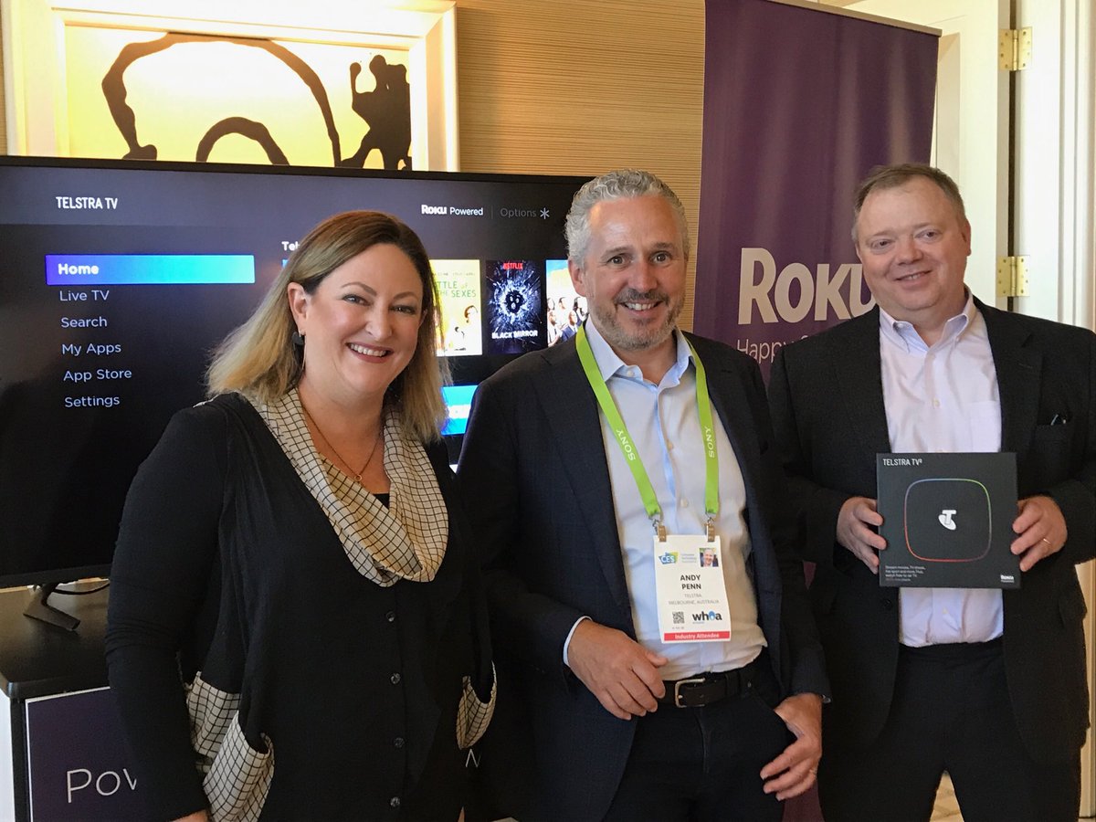 With <a href="/bechaagsma/">rebecca haagsma</a> and the <a href="/RokuPlayer/">Roku</a> team at #CES2018 showcasing <a href="/Telstra/">Telstra</a> TV2 best streaming device in Australia.