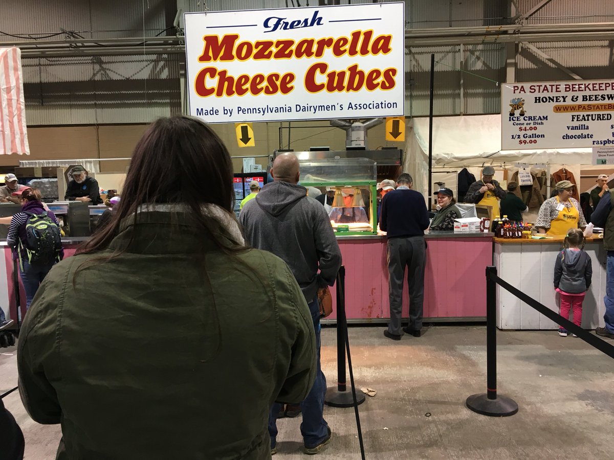 TylerAinge's tweet photo. @CBS21NEWS Waiting on line at the food court about to get my first taste of the food at the #PAFarmShow #WhatToEatWednesday https://t.co/rDIK4eotp9