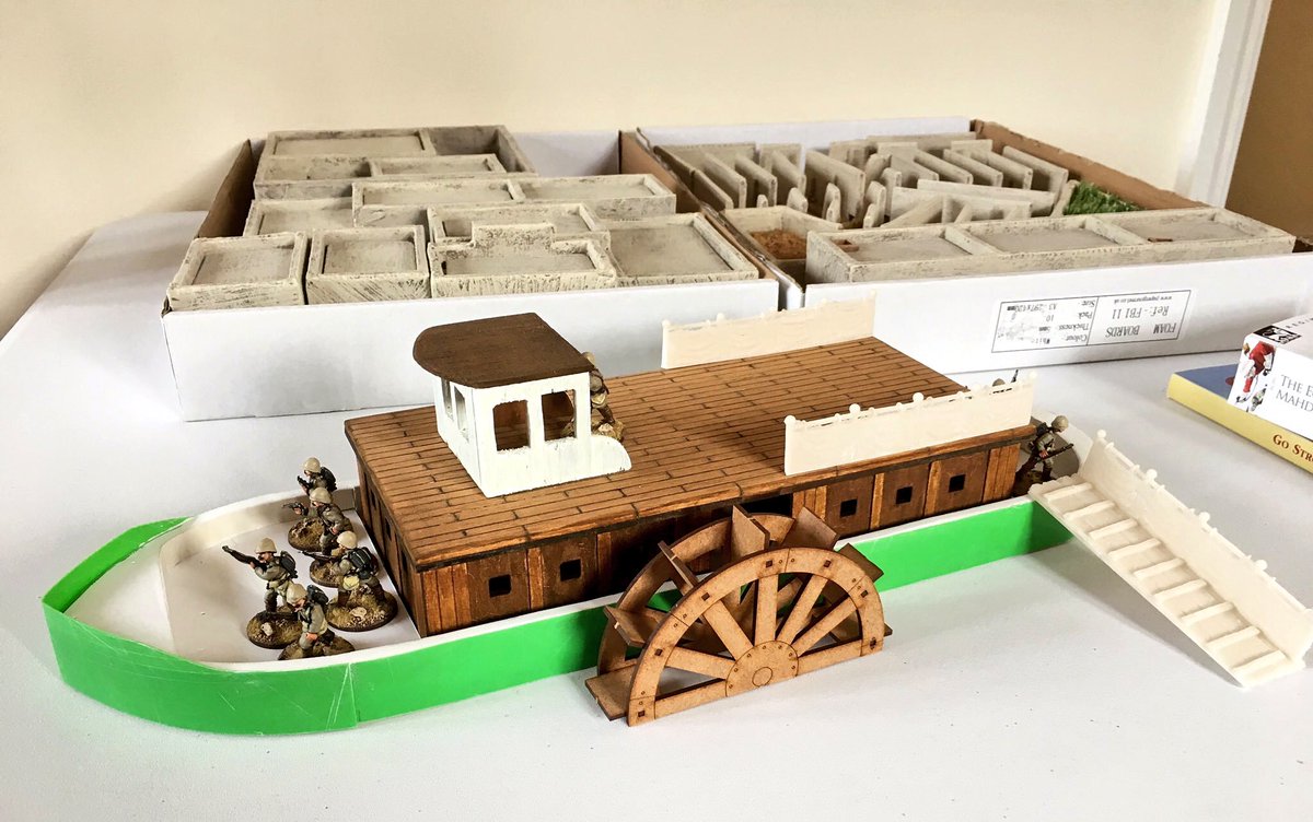 tinyterrain's tweet image. Decisions decisions, I should be getting my DAK and 8th Army finished, but I’ve just committed to run a Sudan game and I really fancy using my scratch built steamer in the scenario....but it’s currently half built! You tell me #whichfirst?