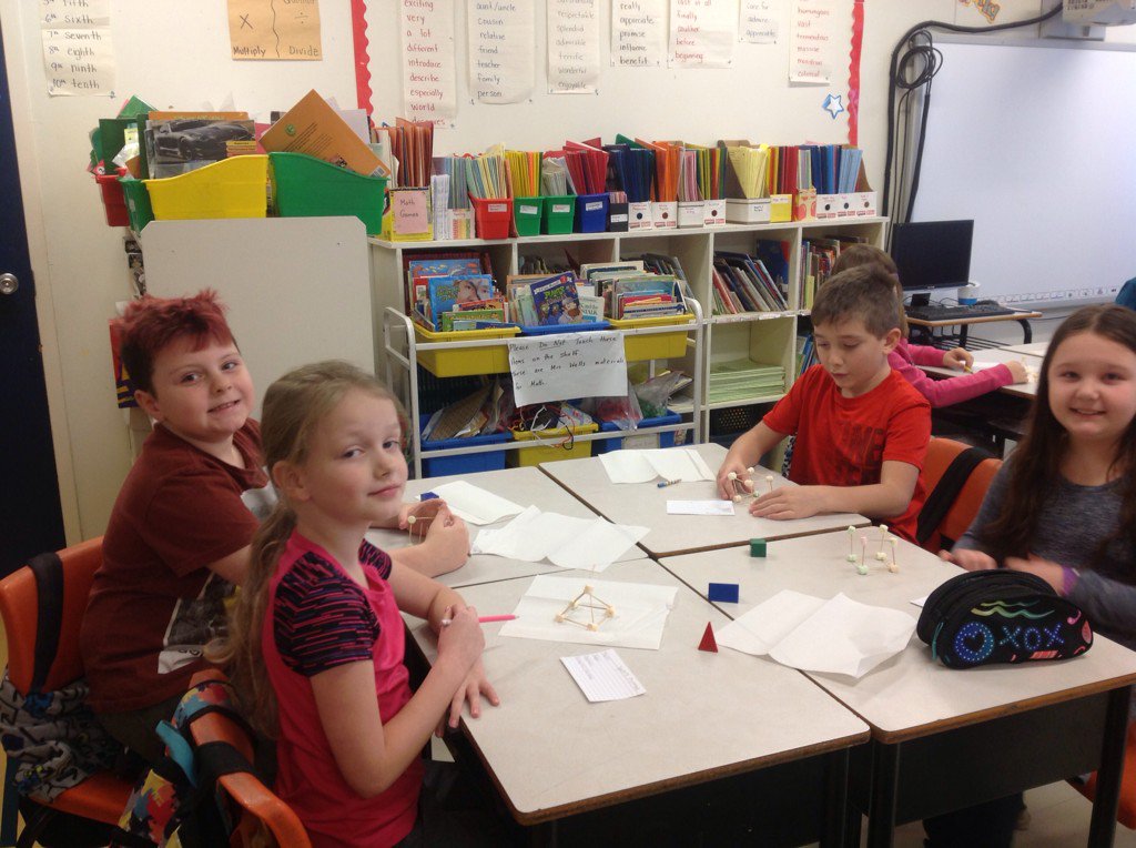GradeThrees's tweet photo. Having lots of fun making 3-D solids using marshmallows and toothpicksMatthewRocks2 https://t.co/SNAuzYgw1a