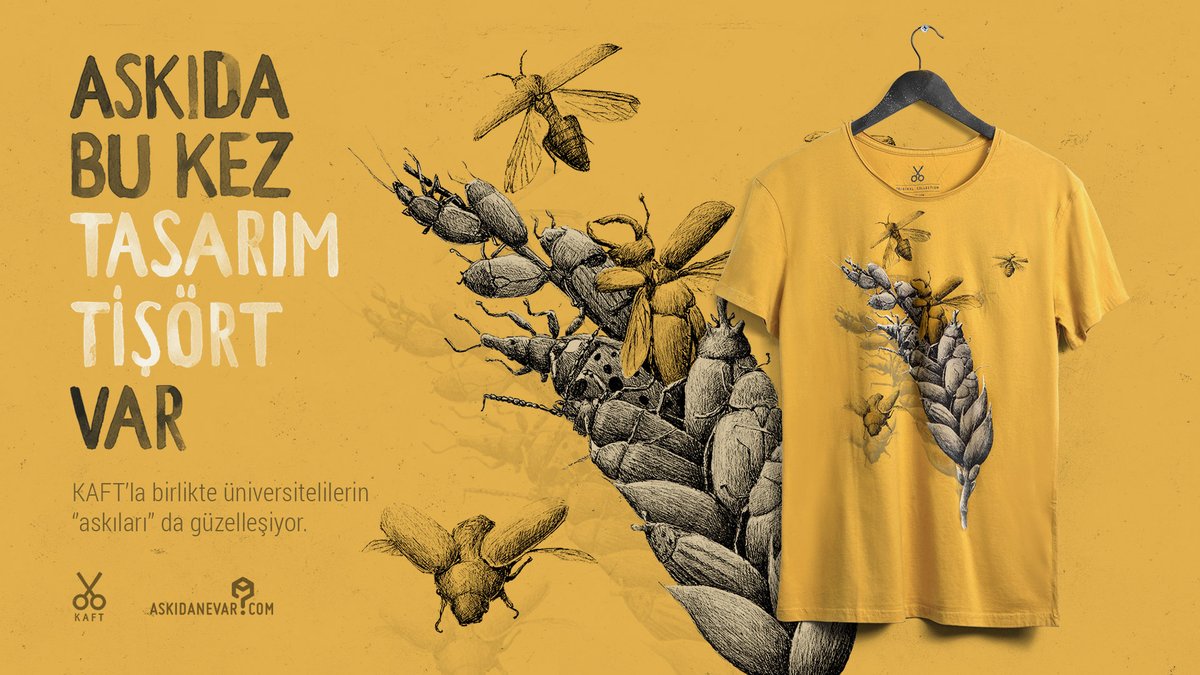 Askıda tasarım Tişört var! <a href="/KAFTco/">KAFT</a> desteğiyle 5 üniversiteliye hediye! Detaylar için: bit.ly/2CWi2ih