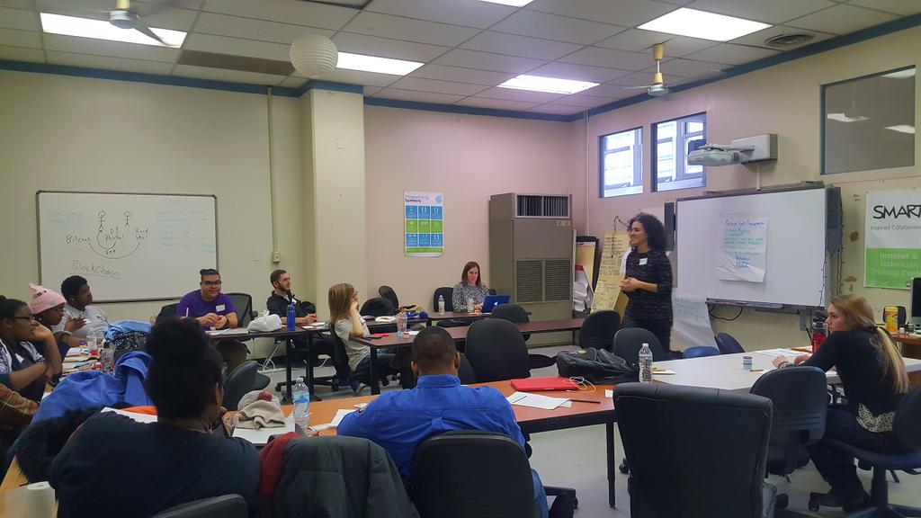PhillyUTP's tweet photo. We are so excited to have @rebeccafabiano and Alexis from Fab Youth Philly at our office today, working with our AmeriCorps Pre-Apprentices on youth development strategies. #philly #phillyyouth #youth #AmeriCorps #apprentices #preapprentices #ApprenticeshipWorks https://t.co/qlpKLKG03D