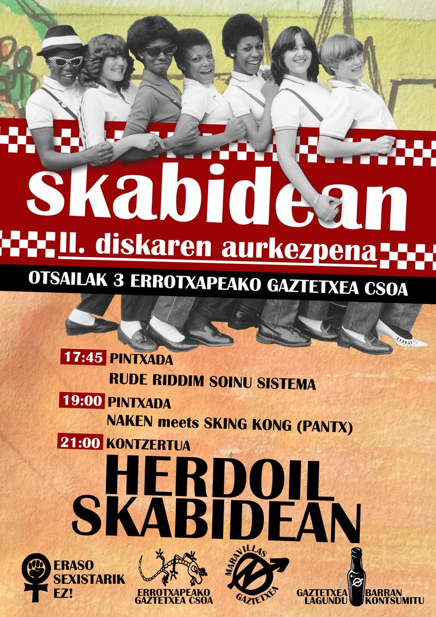 ADI! // ¡ATENTXS!
OTSAILAK 3. ERROTXAPEAKO GAZTETXEA. 
RUDE RIDDIM
NAKEN meets SKING KONG
<a href="/herdoil_taldea/">Herdoil</a>