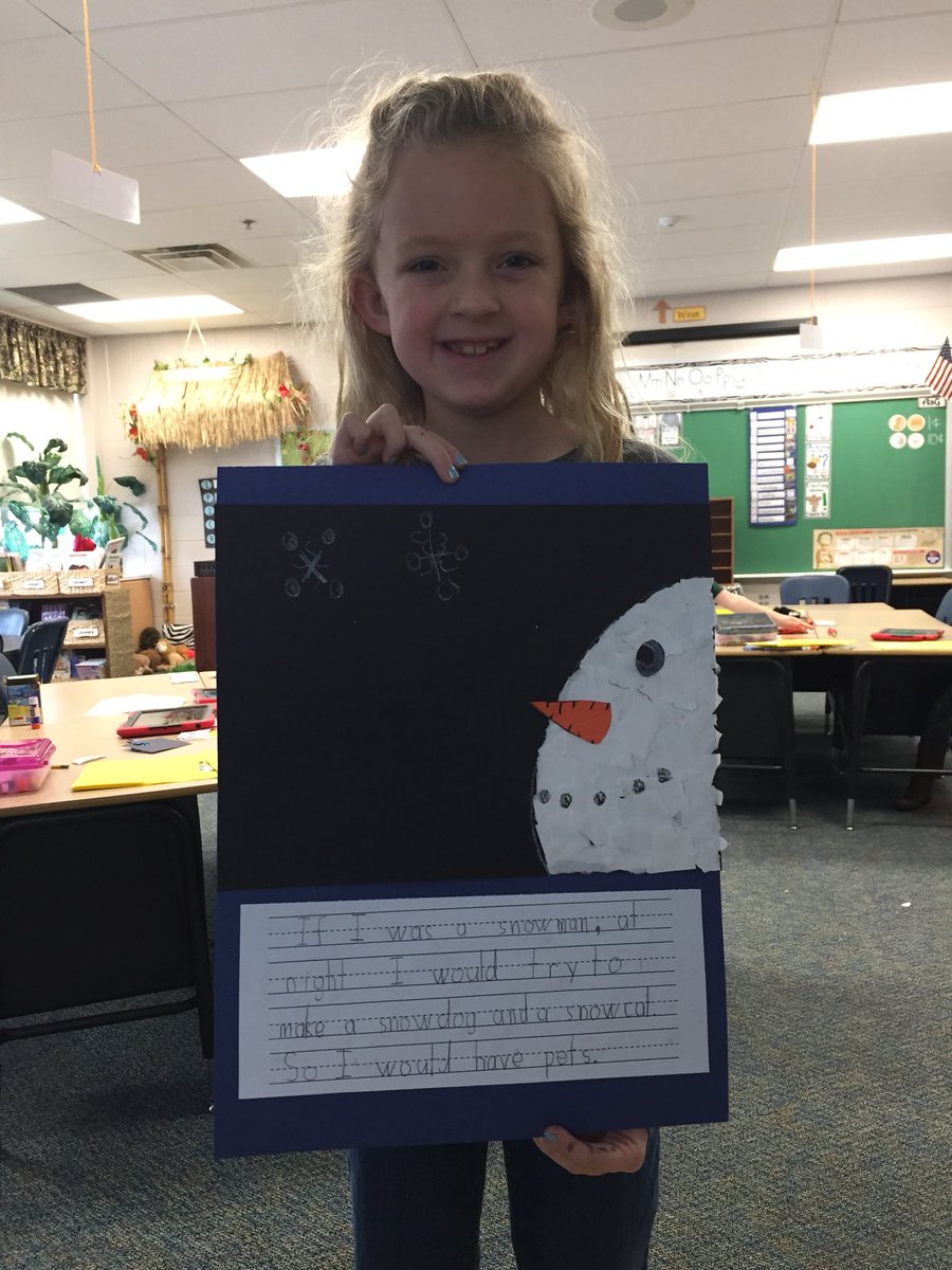 mrsmoserBHES's tweet photo. “If I was a snowman, at night I would try to make a snowdog and a snowcat so I would have pets.” -Audrey https://t.co/Xe3jy5VzEP