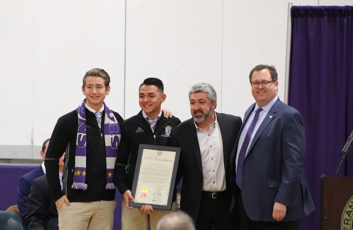 SFDStallions's tweet photo. This morning we honored the 2017 DII Boys Soccer State Champions!  A special thanks to @JerodNBC4 for serving as emcee.  #PrideandTradition https://t.co/aPqREjE2m4