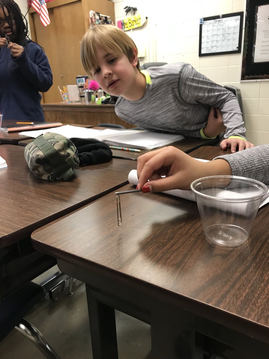 BarkerFinckCrew's tweet photo. The #bestthirdgradersinthedistrict @WheelerElem constructed temporary magnets today! #writingaboutscience #magnetism #handsonlearning https://t.co/b4yMdqo5X2