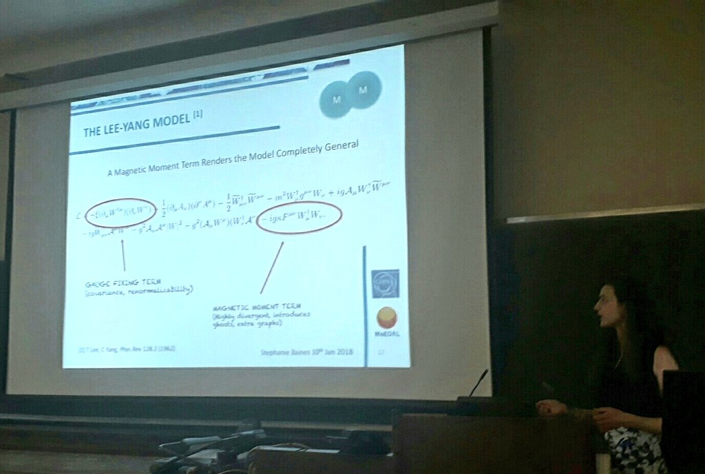 Durham_YTF's tweet photo. Building a Spin-1 theory for monopole searches with Stephanie Baines from @KingsCollegeLon, member of the #MoEDAL collaboration. https://t.co/Wx8xawBHCa