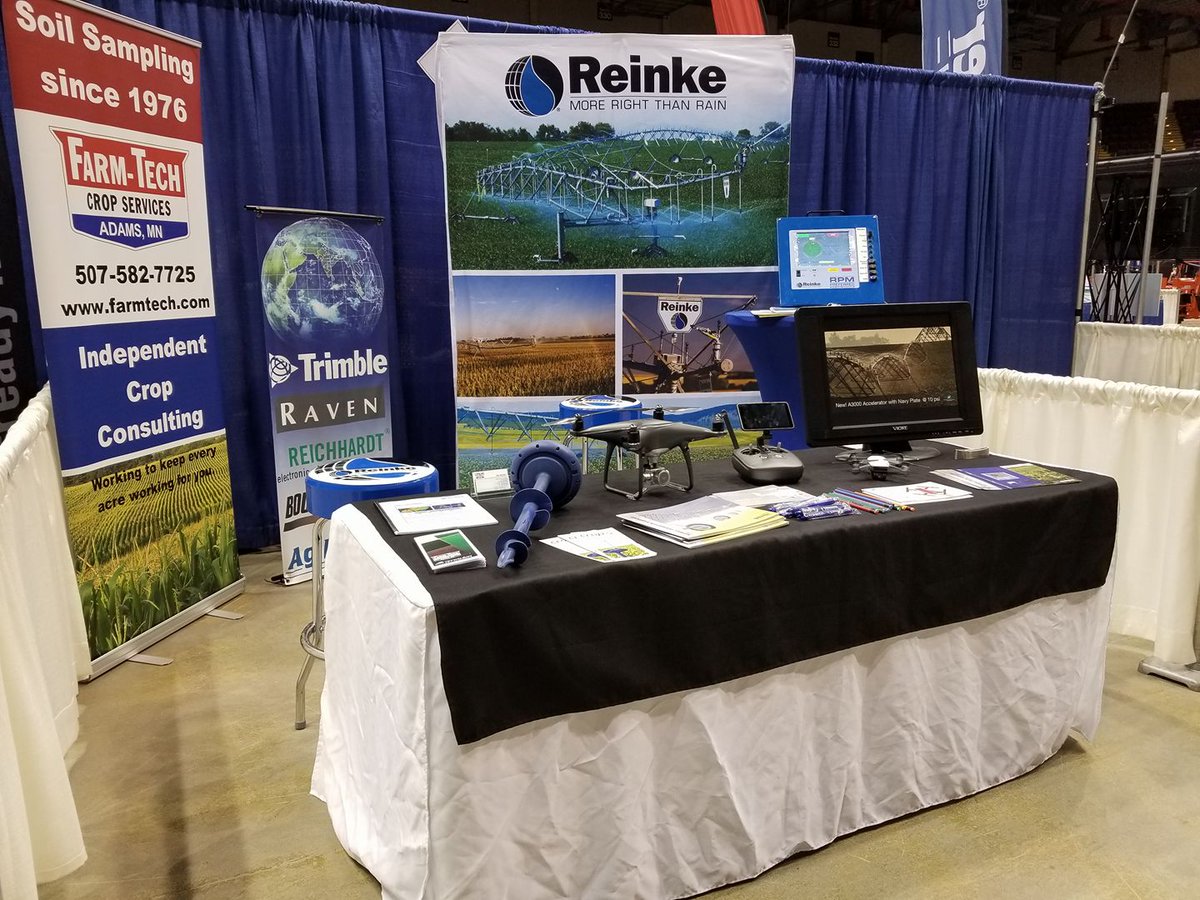 FarmTech1976's tweet photo. Spending the next 2 days at the LaCrosse Farm show talking irrigation, moisture management, soil sampling, and drones! Come on out and see us! https://t.co/2mI1wZuE95
