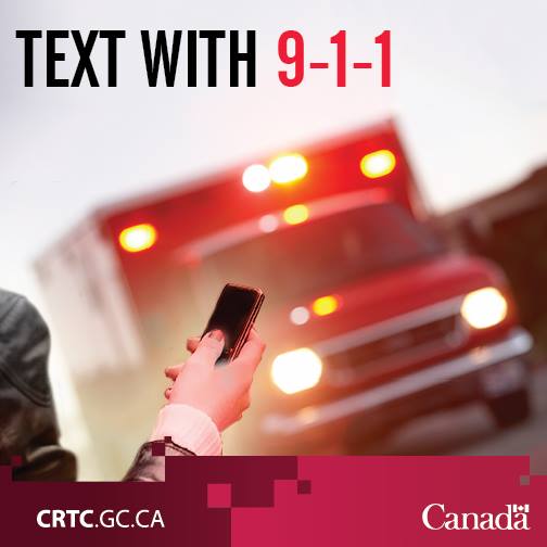 CRTCeng's tweet photo. Help raise awareness of the Text with 9-1-1 service to deaf, hard of hearing or speech-impaired Canadians in their communities. https://t.co/KdL2NzU1qX #T911 https://t.co/YHDKHNQIbG