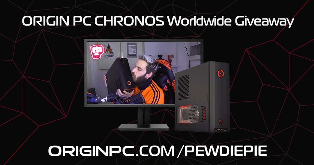 We're kicking off 2018 with a worldwide giveway of <a href="/pewdiepie/">pewdiepie</a>'s own CHRONOS desktop! 

Enter for a chance to win the CHRONOS here: goo.gl/gwyvPD

#giveaway #worldwide #ORIGINPCFAMILY