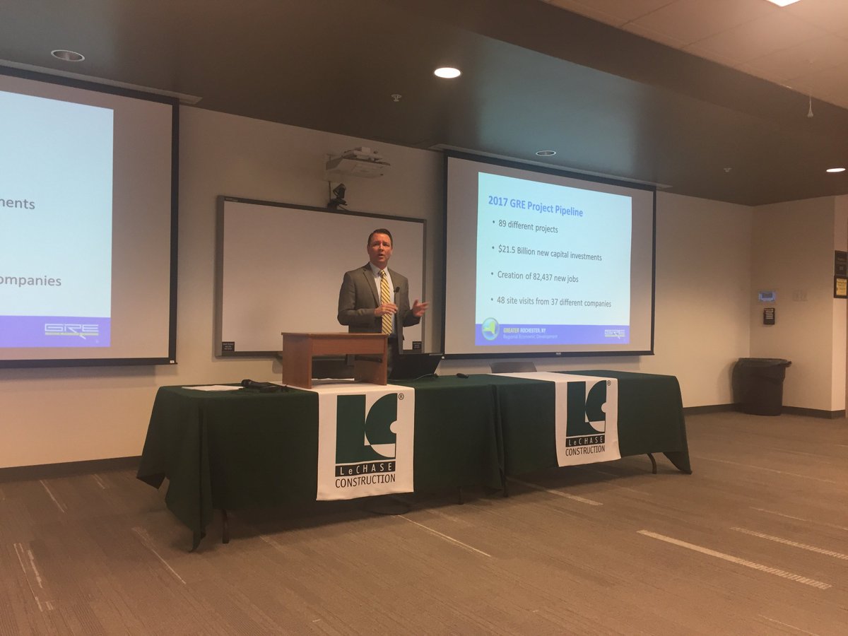 GRERochesterBiz's tweet photo. Thanks to all who attended GRE's Investor Meeting this AM - especially to our partners at #LeChaseConstruction for hosting! We're excited to report one of our busiest winter project seasons ever, thanks in no small part to your support. 2018 will be a big year for #ROC #EconDev https://t.co/vFgmnL5g2R