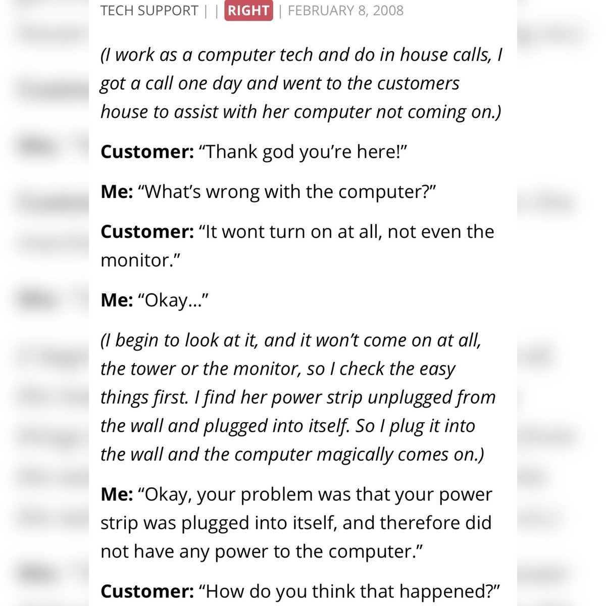 notalwaysright's tweet image. A tall tail #techsupport #techsupportproblems #techsupportlife #itsupport #stupidpeople #funnystories #customer #notalwaysright