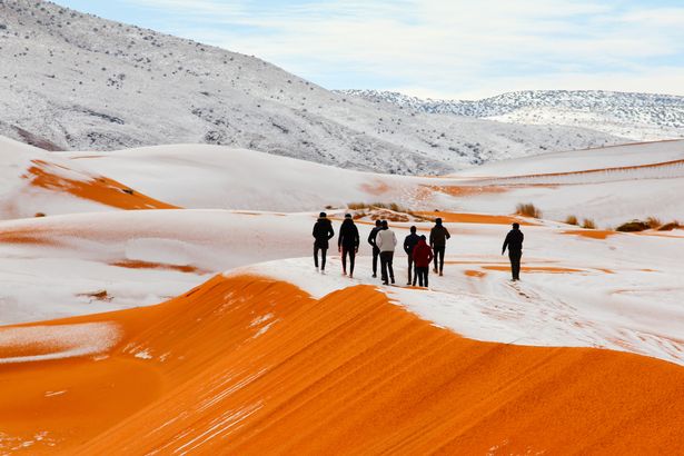 White blanket of snow in the Sahara desert looked beautiful! But increasing frequency of snowfalls in the region is yet another sign of #climatechange, warns top Russian climate expert bit.ly/2mfNuNX  (Photo credit: Karim Bouchetata/Geoff Robinson photgraphy)