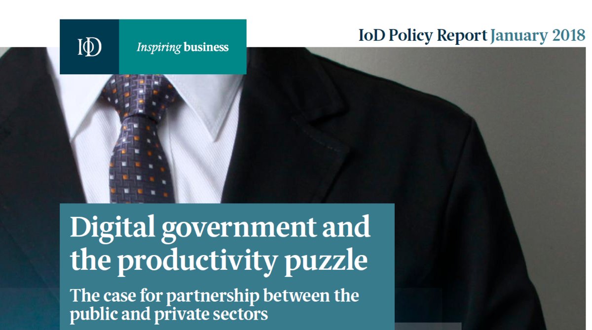 Atos's tweet photo. In challenging times, solving the #productivitypuzzle is even more important for the public sector. Report from @The_IoD supported by Atos, says #gov can learn from #digitaltransformation in the private sector using #openpartnerships. https://t.co/ihbrh5Zlh4 https://t.co/8nWxtz5duC
