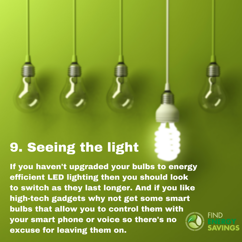 National cut your energy costs day tip 9: