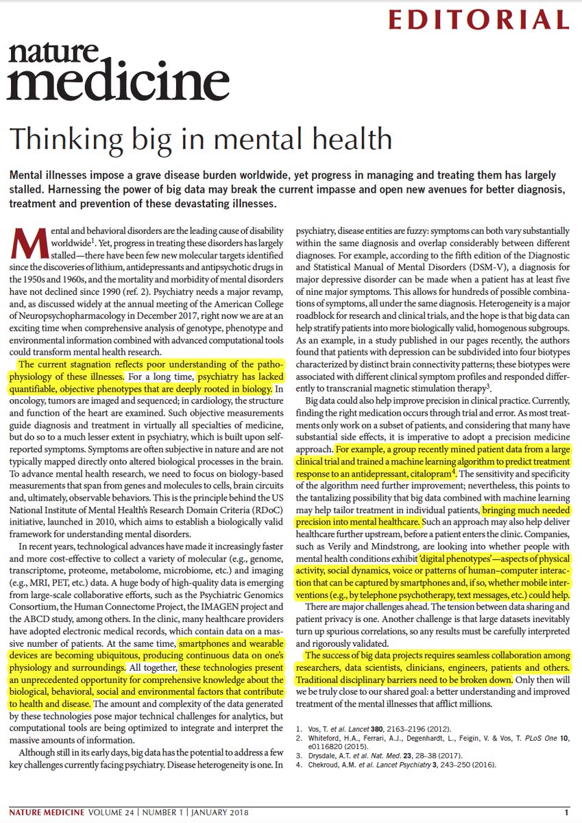 EricTopol's tweet photo. Why mental health research is getting exciting, and hopefully transformative for improved care in the future
https://t.co/CJvoWASntv @NatureMedicine #OA https://t.co/Z8IIJe4WYz