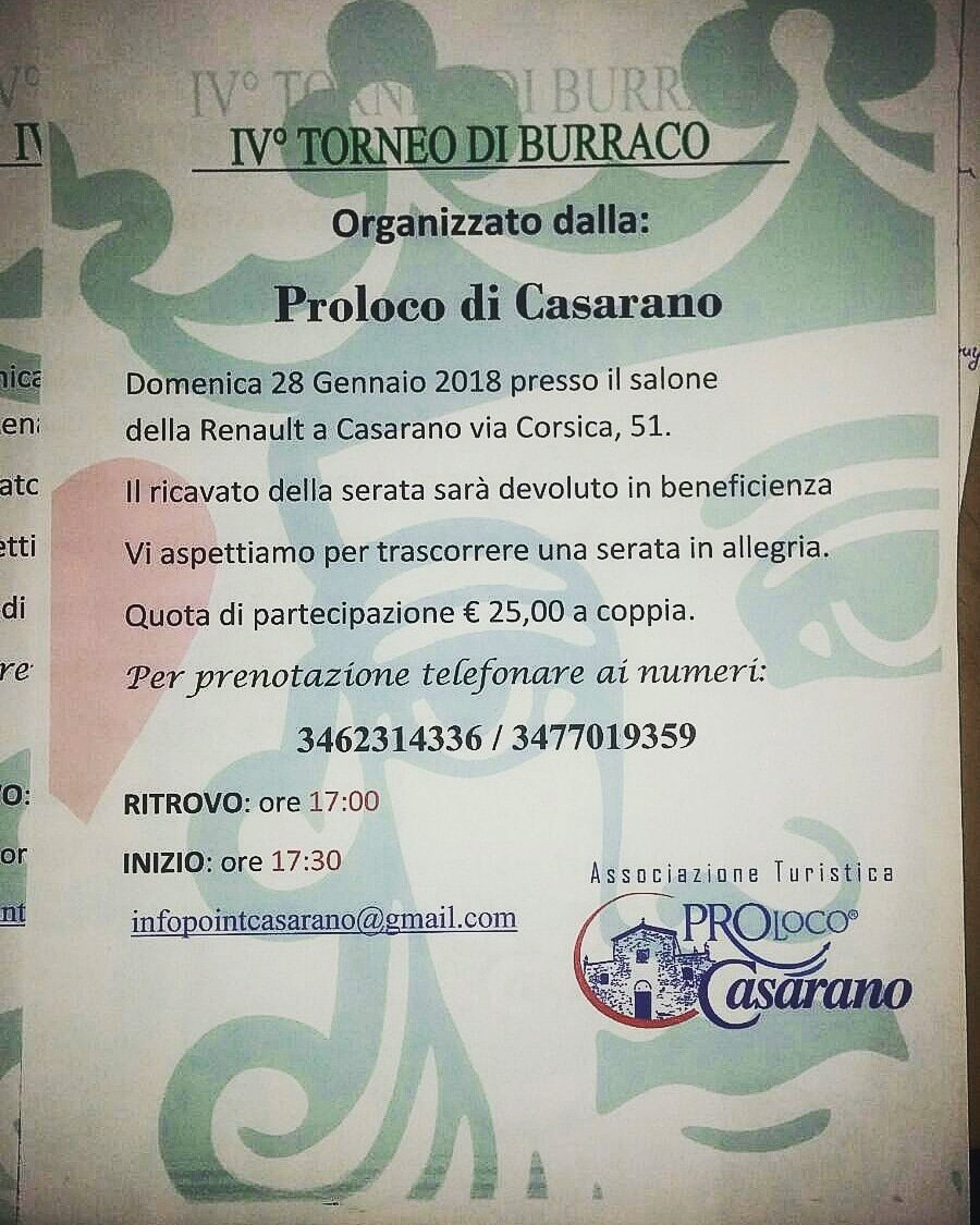 InfopointC's tweet photo. Vi aspettiamo il 28 gennaio numerosi! 

#prolococasarano https://t.co/7B6CKbN1VK