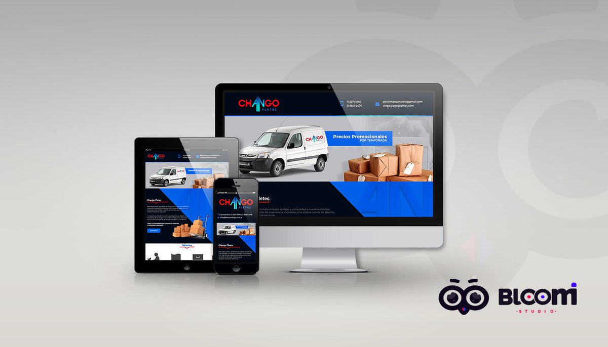 BloomiStudio's tweet image. Desarrollo web realizado para Fletes Chango.
¡Gracias por confiar en nosotros!

fleteschango.com.ar 
#web #webdesign #responsive