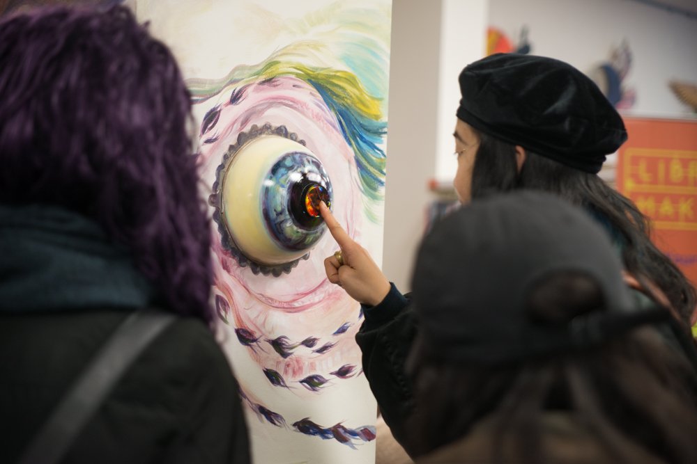 LutonWellWise's tweet photo. A few snaps from our T+ Art Unveiling in December. Visit Luton Central Library to have a look at the interactive artwork in our T+ area. Stay tuned for more events at https://t.co/11neOzIMVQ #Luton #Art #LutonLibraries https://t.co/b2RwOL4t04