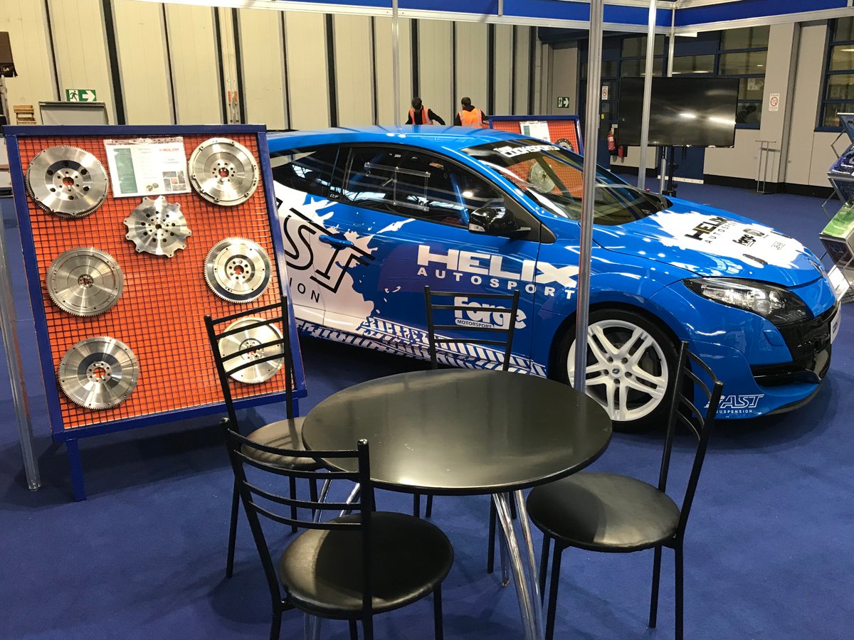 We're all set up and ready to go for the <a href="/Autosport_Show/">Autosport International Show</a>! Come and see us at stand E990 tomorrow or Friday, look out for <a href="/cooksport/">Josh Cook</a>'s blue car!

helix-autosport.com