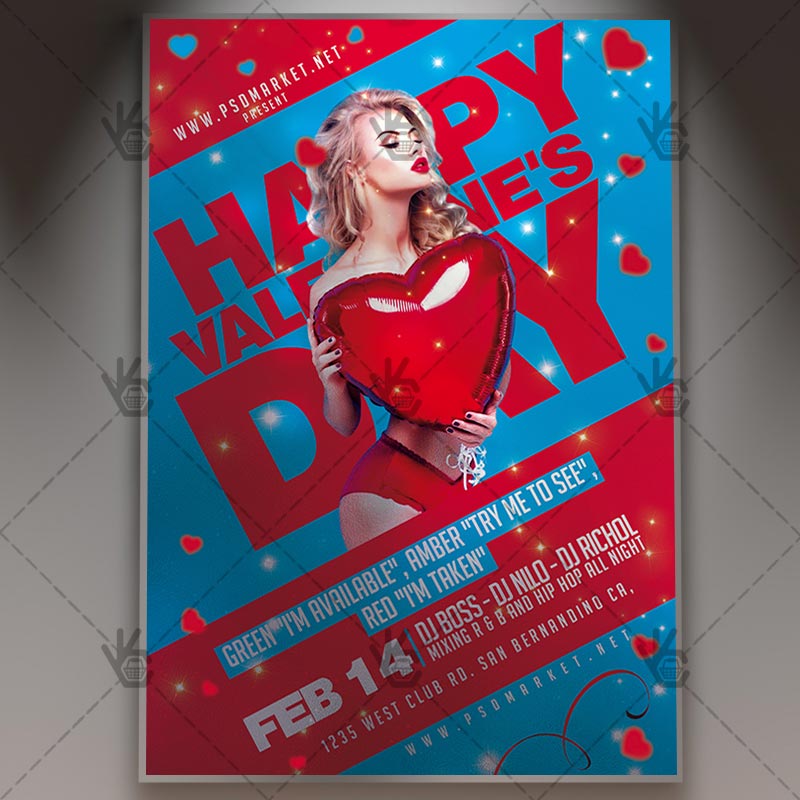 Psdmarket On Twitter Happy Valentines Day Party Seasonal Flyer