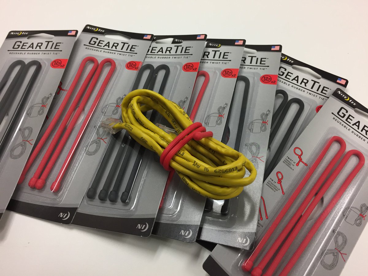We've got the latest in cable-wrangling technology! Ok, maybe not the "latest," but still pretty great. We use <a href="/NiteIze/">Nite Ize, Inc.</a> gear ties on the minimum 600 cables we have around just this office. Add some to your order! trekpak.com/nite-ize-gear-…