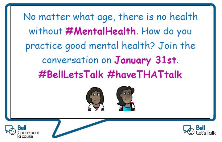 2 out of 3 people struggle in silence. 
#MentalHealth only gets better if we do it together. 
Join the conversation on January 31st 
bell.ca/letstalk  
#BellLetsTalk <a href="/Bell_LetsTalk/">Bell Let's Talk</a>