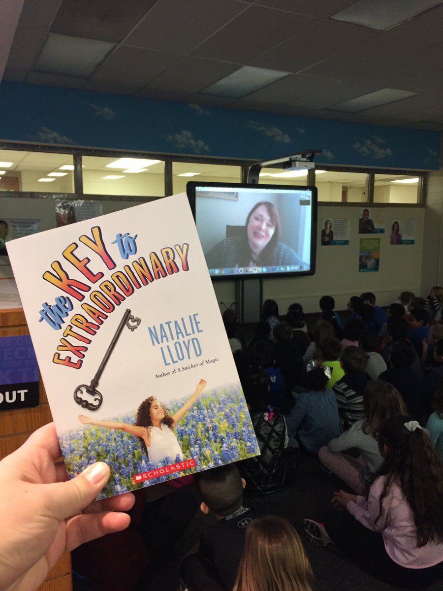 WT3rdGraders's tweet photo. That day you get to Skype with author @_natalielloyd and listen to her read chapter 1 of #TheKeyToExtraordinary #WTShines #WeAreReaders #CCSD93 https://t.co/b2nFTY93iP