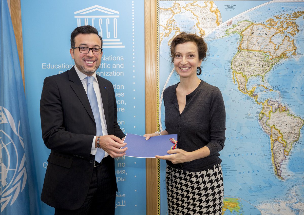 Presentación de Cartas Credenciales del Embajador Hector Constant Rosales como Delegado Permanente de la República Bolivariana de Venezuela ante la UNESCO, a la Señora Audrey Azoulay, Directora General de la Organización. #DiplomaciaBolivarianaDePaz