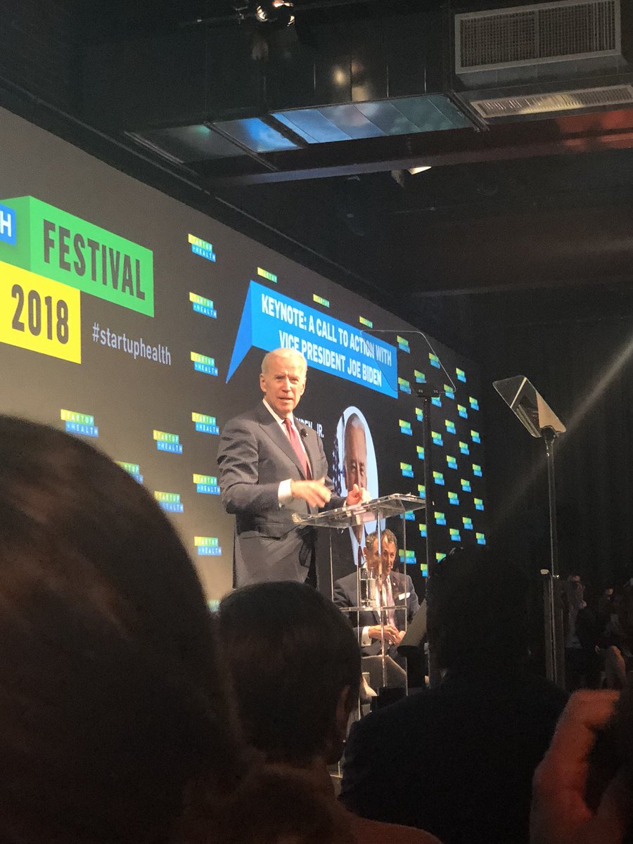 NYULH_TechHub's tweet photo. @JoeBiden delivered an inspirational speech to the digital health community yesterday giving congrats on the achievements but noting “we need to do better.” @startuphealth #StartUp2018 #jpm2018 https://t.co/hZkqdj3NVa