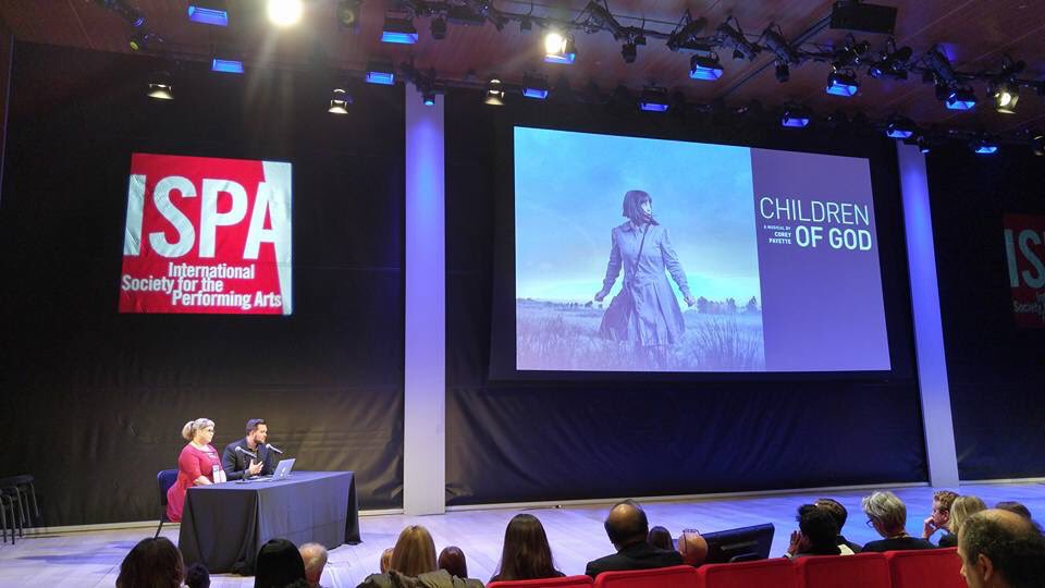Great start to 2018! Today <a href="/CoreyPayette/">Corey Payette</a> &amp; <a href="/fascinatormgmt/">Dani Fecko</a> pitched #childrenofgodmusical to 600 arts presentors from 55 countries at the Int’l Society for the Performing Arts Congress in NYC. They were awesome! Thanks to @howardRjang &amp; <a href="/marcusyoussef/">marcusyoussef</a> for their support! #ispanyc18