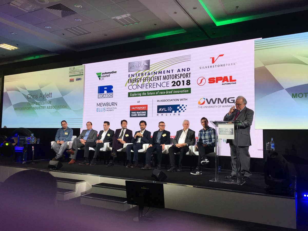 RacecarEngineer's tweet photo. ‘You can’t mix electric and combustion racecars on the same grid, you have to have separate categories’ - Alan Gow @MIAmotorsport #EEMSC2018 https://t.co/KH00jOb2FP