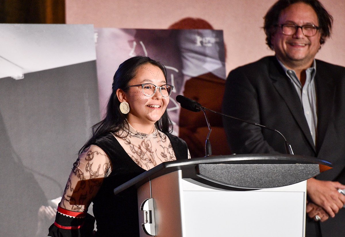 thenfb's tweet image. Congratulations to the talented @lichenolichen (A.K.A Isabella Weetaluktuk), director of Three Thousand, for earning the @Technicolor Clyde Gilmour Award last night at the 2018 TFCA awards.

#TFCA #TCA17 #ThreeThousand #womeninfilm #awards