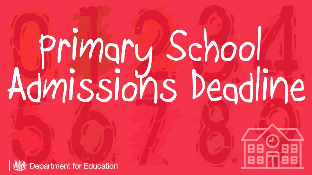 educationgovuk's tweet photo. Parents, the deadline to apply for a #primaryschool place for your child in 2018 is 15 January: https://t.co/AuxQ7xCHYC https://t.co/KzpEgEyY38