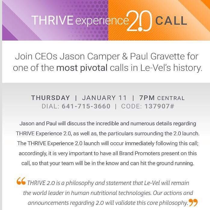 THIS COMPANY IS LAUNCHING SOMETHING HUGE TOMORROW!! DIAL IN AND LISTEN AMD THEN GET YOUR FREE ACCOUNT AT JUDAISTURNER.THRIVE2POINT0.COM
#thrive #thriveexperience #health #healthy #weightloss #nutrition #mentalclarity #free #StayTuned #numberone #healthandwellness