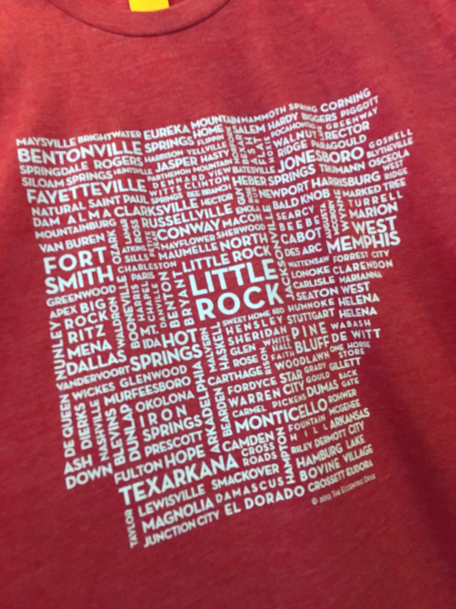 arkansascma's tweet photo. Arkansas - Great t-shirt! @FreckledFrogLR @DowntownLR https://t.co/4W000mmfE7