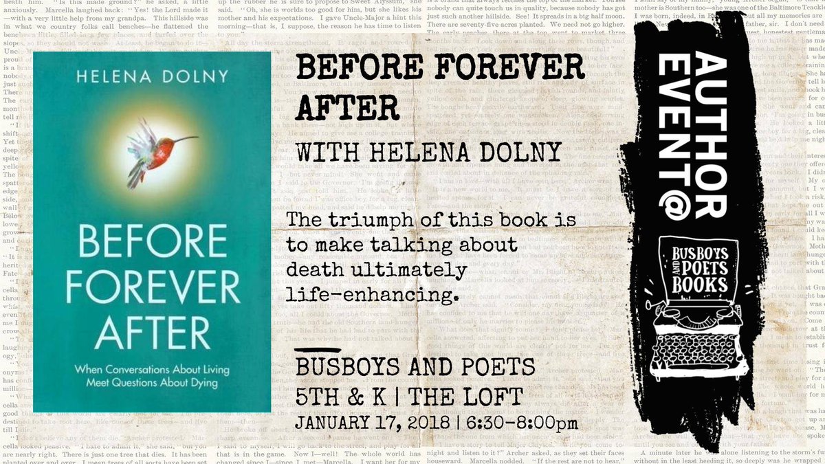 Author <a href="/HelenaDolny/">Helena Dolny</a> joins us next week to discuss her book, "Before Forever After," illustrating the importance of having conversations about what we want when we die. ow.ly/C2TU30hG8n0