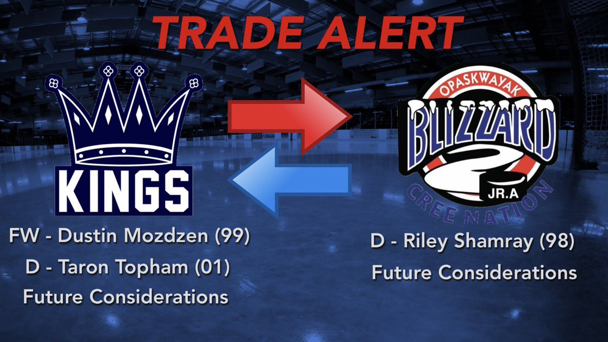 dauphinkings's tweet photo. TRADE: The Dauphin Kings have made their first transaction on this trade deadline day. 

You can get a full rundown of our trades and transactions later today on https://t.co/Dy4xSXTQZG.

#MJHL #LongLiveTheKings 🦁👑 https://t.co/y20WanGmIx