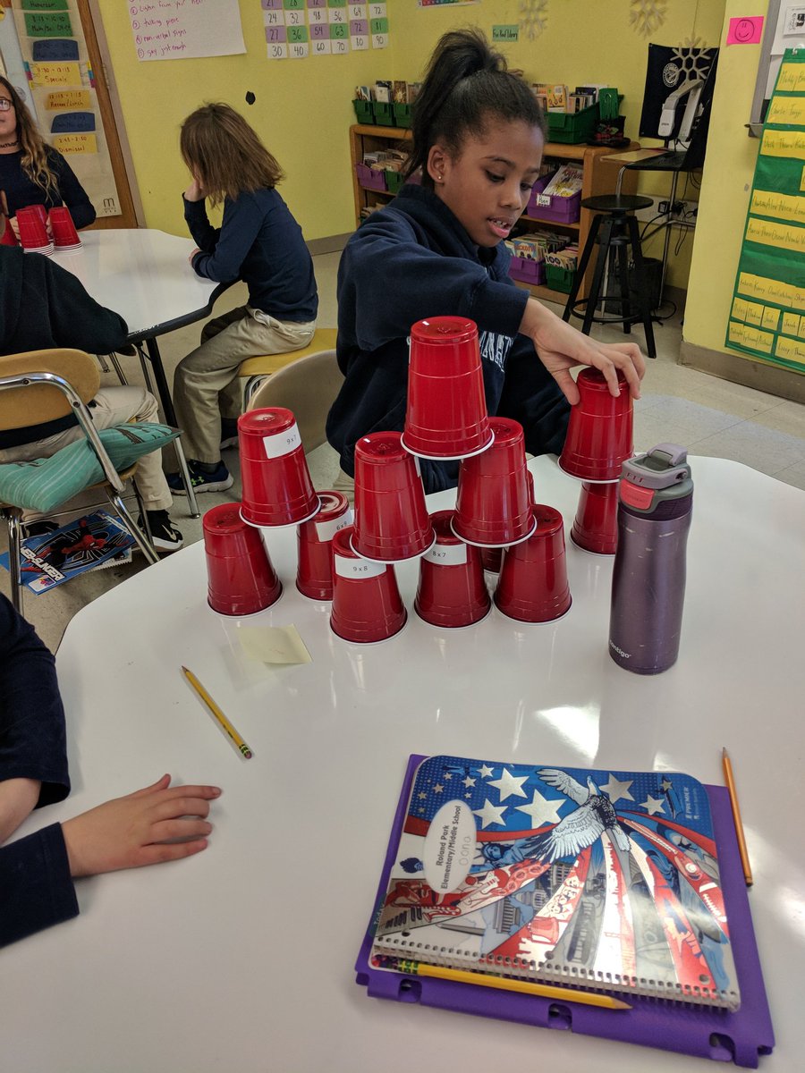 justincholbrook's tweet photo. When you have a teacher dream &amp; it comes to life! Multiplication cup stack! Can you multiply, stack, &amp; break it down in 1 minute??? @BaltCitySchools &amp; @RPEMS233 students can! #BmoreEdchat #teamRPEMS https://t.co/ypIXfavL18