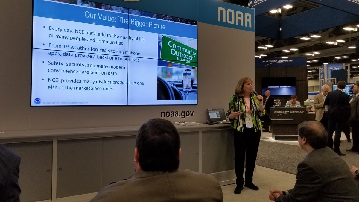 asksusano's tweet image. NCEI Director, Mary Wohlgemuth, on the value of environmental data at #AMS2018 @NOAANCEIclimate &amp;amp; @NOAANCEIocngeo