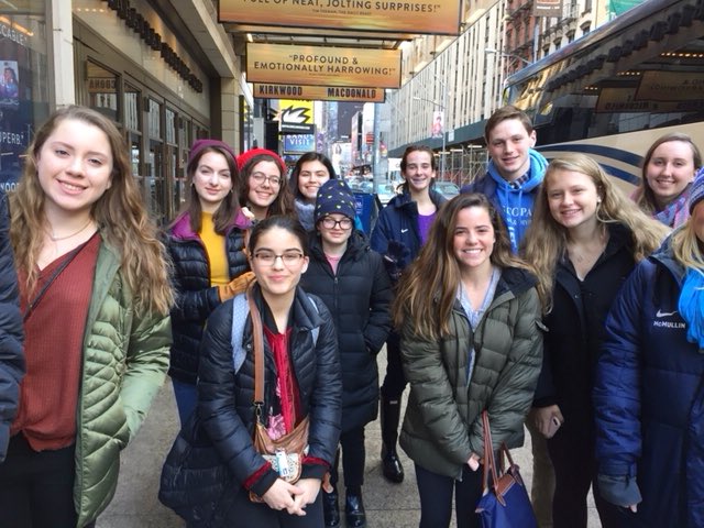 EAMayTerm's tweet photo. Students in #EAJTerm “Read a Play, See a Play” course are excited to see the new musical, “The Band’s Visit,” in NYC today. https://t.co/PASpHkcIMp