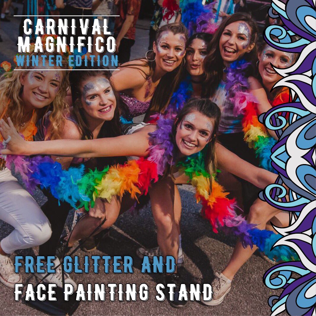 We have a free glitter and face painting stand at our Winter Edition of @CarnivalMagnifi for all your colourful party people 🎉✨

Tickets - skiddle.com/e/13072583