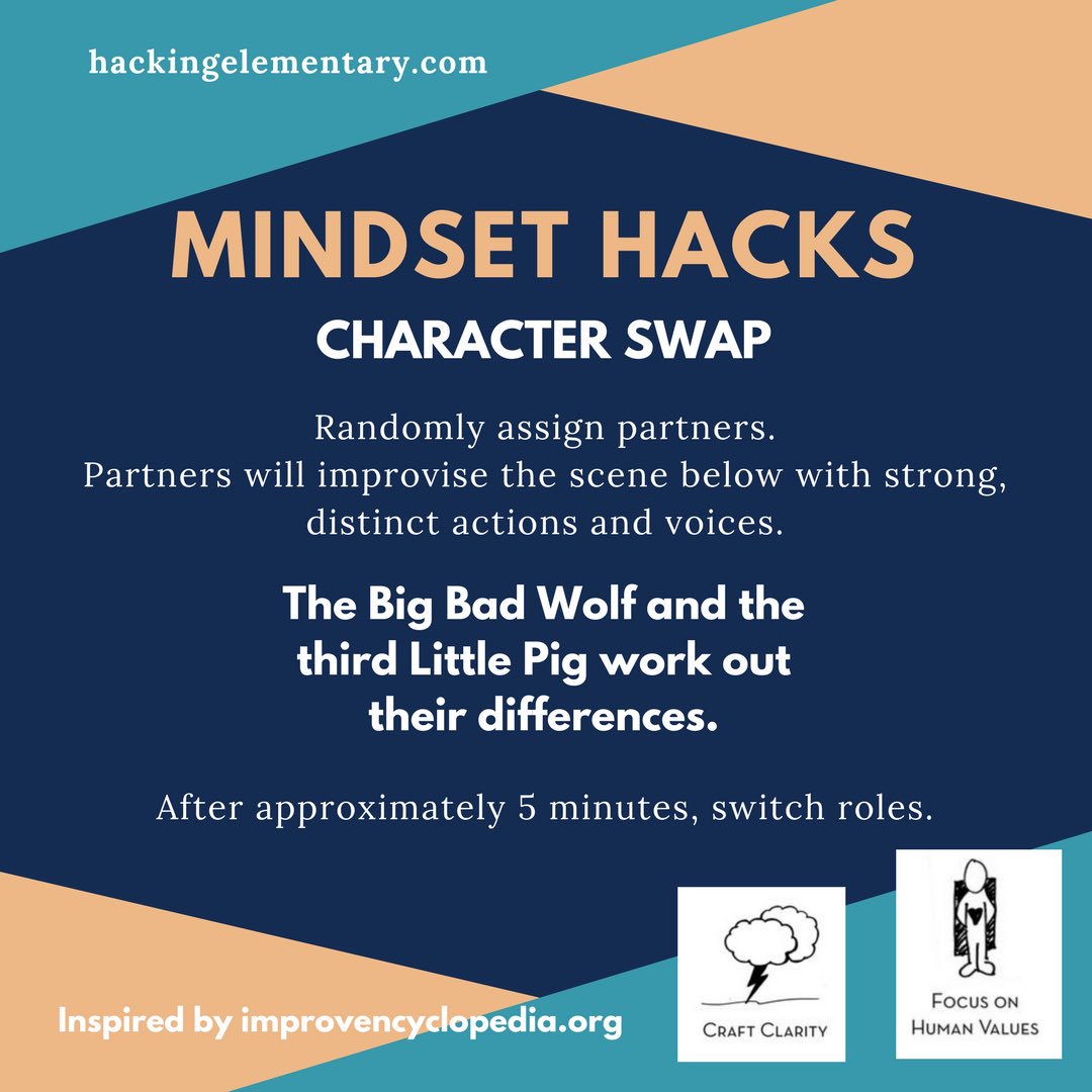 mindyahrens1's tweet image. Character Swap! Our #mindsethack for today. Practicing #collaboration and #multipleperspectives