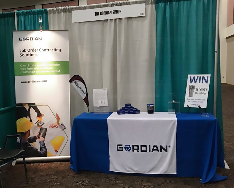 GordianCompany's tweet photo. We're all set up at Booth 1101 - stop by to learn how our solutions can help solve your agency’s #procurement challenges and enter for a chance to win a Yeti rambler. #PalmSprings #California #PublicProcurement #govcon #CAPPO2018 https://t.co/gmz27xxsZS