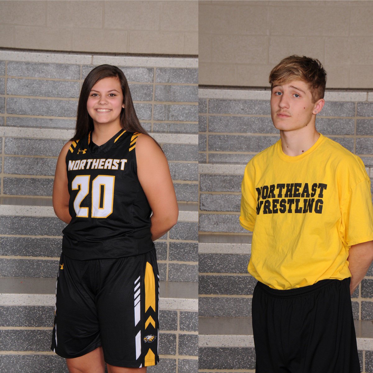 Congrats to Rylaigh Nally (Girls Basketball) and Kyle Preston (Wrestling) for earning NHS Athletics December Athlete of the Month!  Check out the story on our webpage nhseagleathletics.com to see a list of all the nominees!  #WeAreNortheast