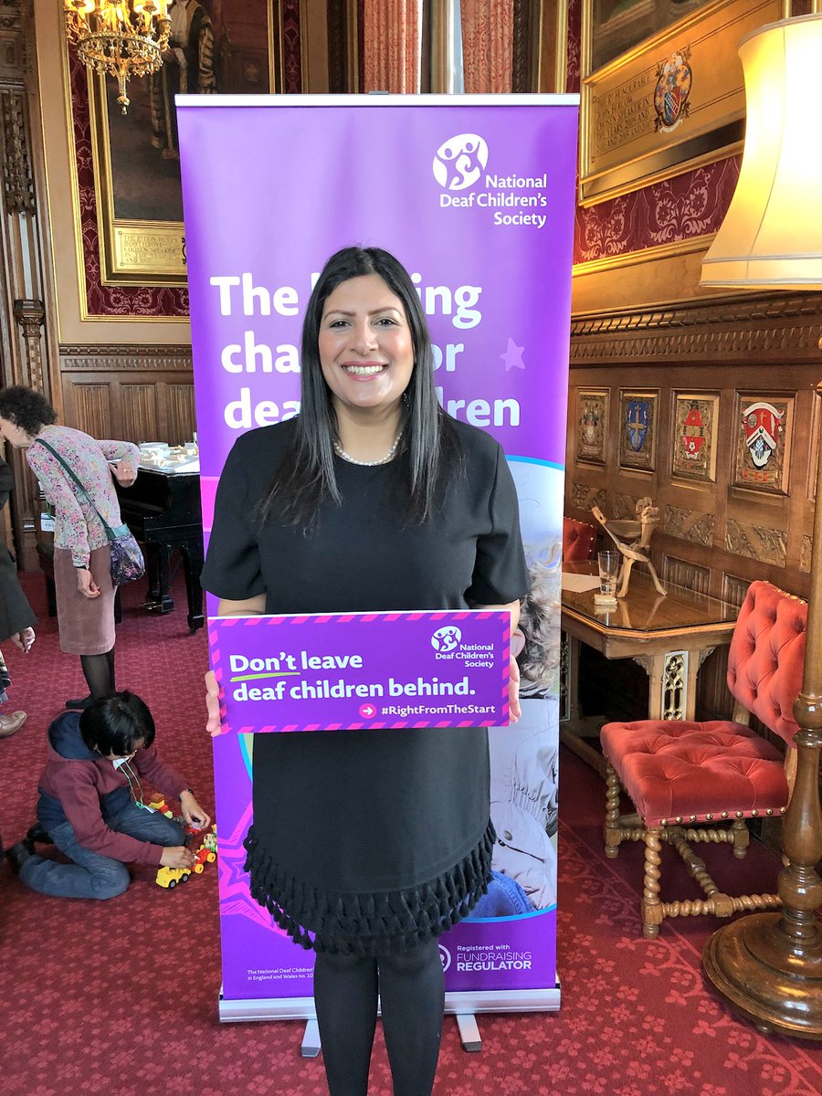 PreetKGillMP's tweet photo. Wonderful to attend National Deaf Children’s Society event in Parliament today. Great to hear from constituents   
on the benefits of radio aids for deaf children in Birmingham and their son. I will be raising this on their behalf. https://t.co/2UKAMuTRmt