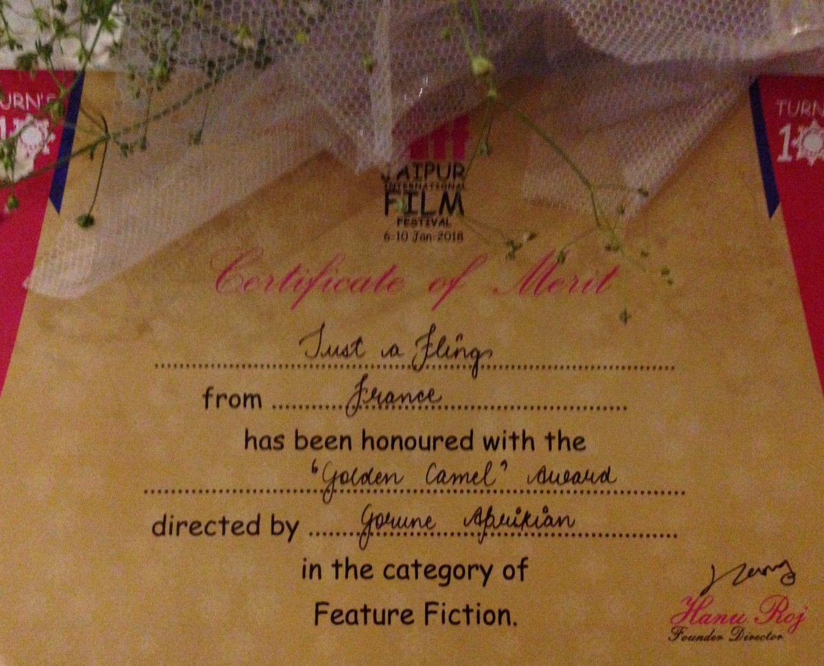 GoruneAprikian's tweet photo. Great week ! #Passade #JustaFling #bestfilm #GoldenCamel at @jiffjaipur https://t.co/pYVscttoEP
